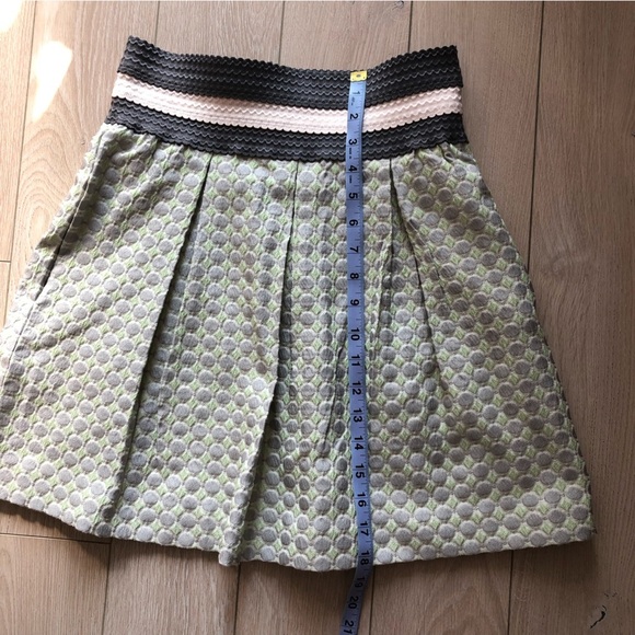 Anthropologie Maeve Seren Skirt Polka Dot in Mint Green & Grey Size S - Picture 11 of 12